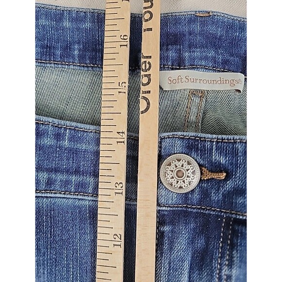 Soft Surroundinsg Jeans Womens 24 48x29 High Rise Boot Spangle Blue Stretch - Picture 10 of 16